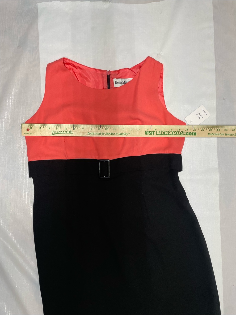 Vintage Danny & Nicole Coral and Black Pencil Dress Sz:14 - Picture 3 of 7